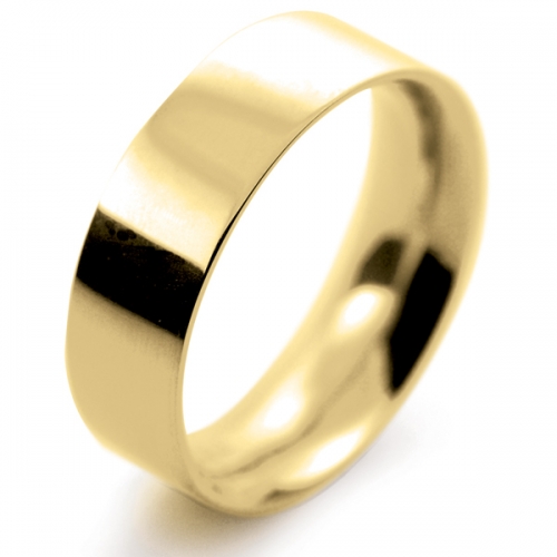 Flat Court Very Heavy -  7mm (FCH7-Y) Yellow Gold Wedding Ring